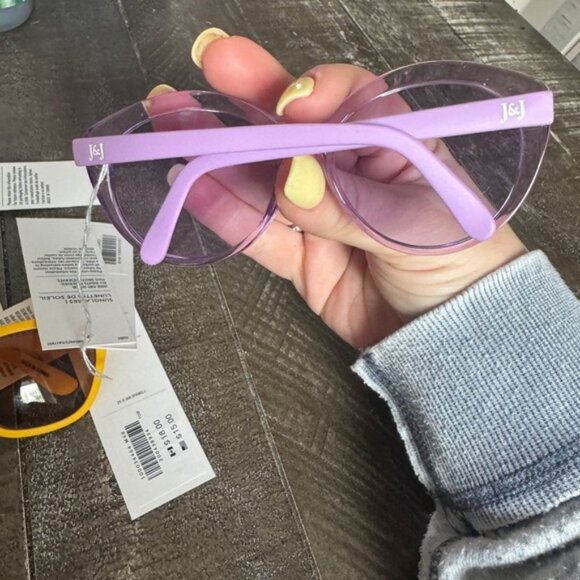 JANIE AND JACK NWT Set Of 3 Sunglasses 0-2 years 2 Clear Purple 1 Yellow Frame - Picture 2 of 6
